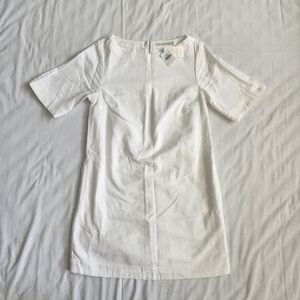 Abercrombie Fitch Linen Cotton Tshirt Dress Womens XXS White Short Sleeve Pocket